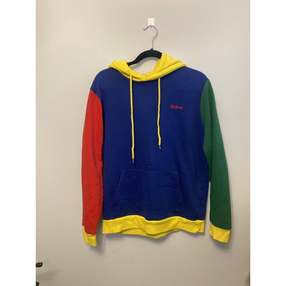 Wilson x Forever 21 Men Colorblock Logo Pullover Hoodie Size M